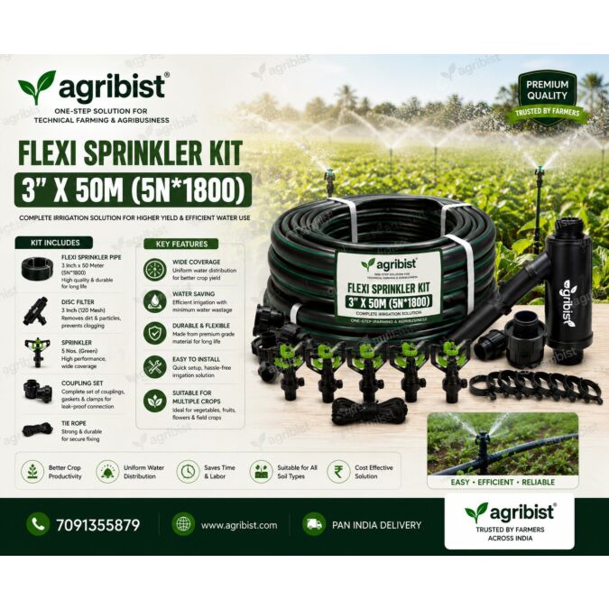 AGRIBIST|FLEXI SPRINKLER KIT 3"X50M (5N*1800)