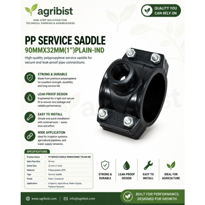 AGRIBIST | PP SERVICE SADDLE 90MMX32MM(1")PLAIN-IND