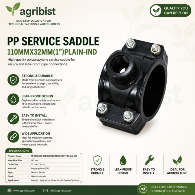 AGRIBIST | PP SERVICE SADDLE110MMX32MM(1")PLAIN-IND