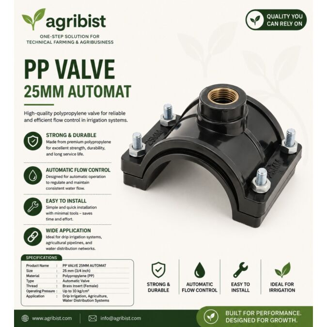 AGRIBIST | PP VALVE 25MM AUTOMAT MAKE