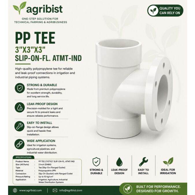 AGRIBIST | PP TEE 3"X3"X3" SLIP-ON-FL. ATMT-IND
