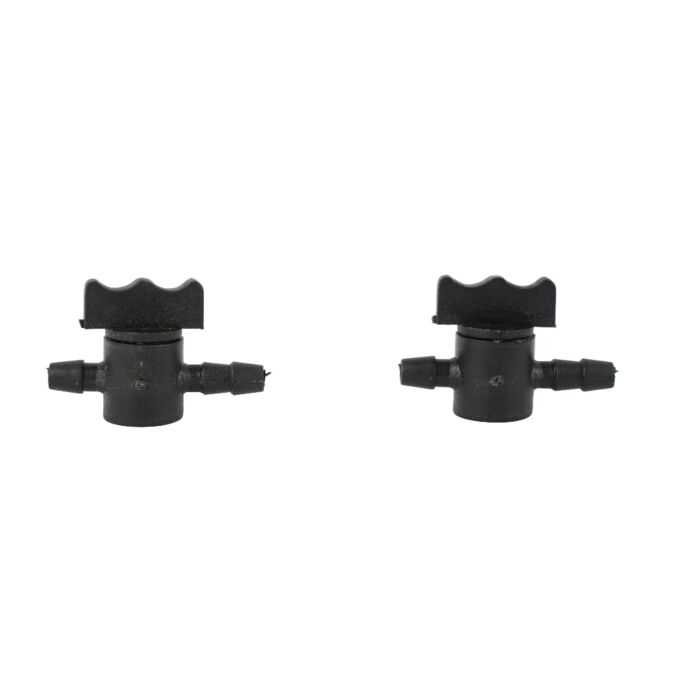AGRIBIST - Drip Fittings and Accessories - Micro Fittings - Lite - 4 mm - Barbed Micro Tap - Valve or Cock - PP - Black - (Pack of 50)