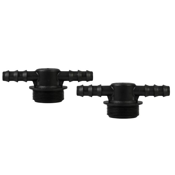 AGRIBIST | Drip Fittings And Accessories - Threaded Fittings - Threaded - Lite - Riser Tee - 0.75 inch (M-TH) x 16mm (Barb) - PP - (Pack of 10)