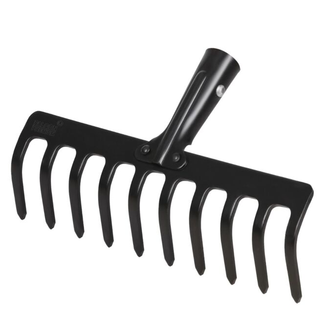 AGRIBIST | FGR-10 Garden Rake 10-Teeth Metal Head for Loosening Soil Gathering Leaf Leveling Land Agriculture Farming Gardening Tool (Pack of 1, Without Handle)