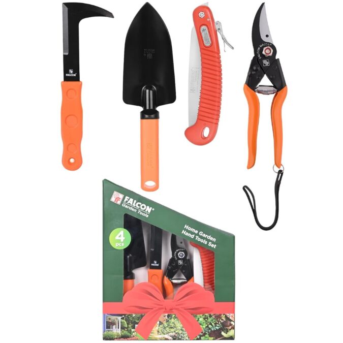 FGT-42 4pc Gardening ToAGRIBIST | Kit with Pruning Secateur Trowel Pruning Saw and Garden Edger Garden Set for Home Gardener Beginners (Pack of 4, Multicolor)