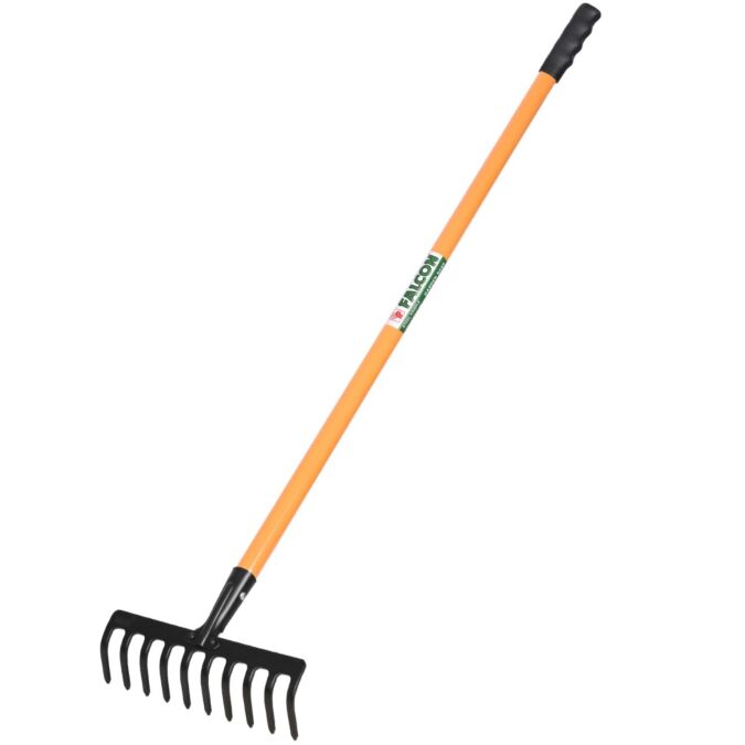 AGRIBIST | FRWH-10 Garden Rake with 10 Teeth and Steel Handle Heavy Duty Cultivator Rakes for Loosening Soil Gathering Leaf Leveling Lawn Farming Land Management (Pack of 1)