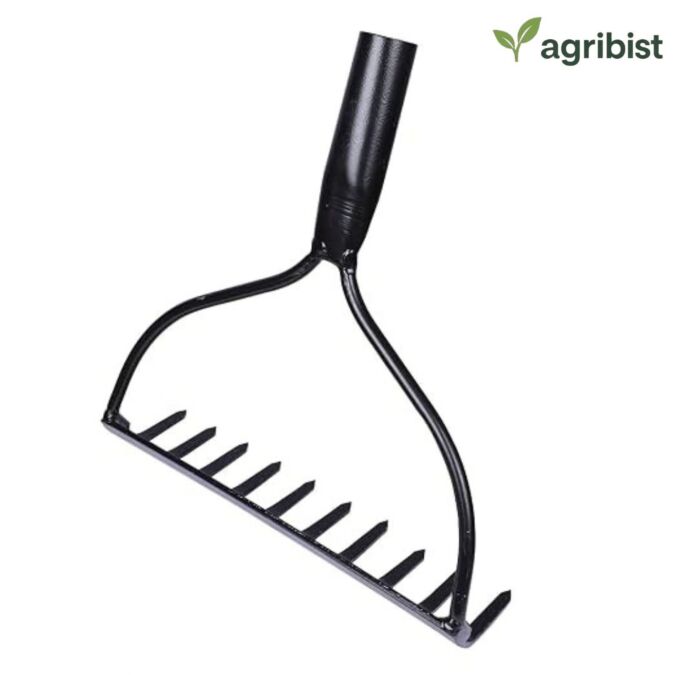  FBR-0110 Garden Bow Rake with 10 Teeth Metal Head Heavy Duty Multipurpose Gardening Tool for Loosening Soil Gathering Leaf Leveling & Farming Land and Agriculture (Black) (Pack of 50)
