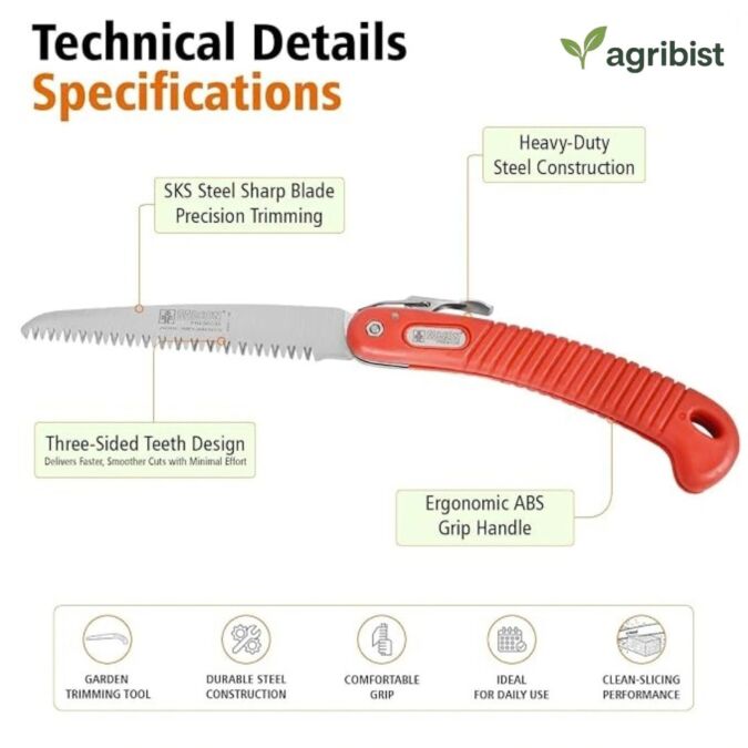 FPS-18 Foldable Hand Pruning Saw Heavy Duty with Carbon Steel Blade Handsaw for Branches Trees Wood Cutting Camping Gardening Work Tree Trimming (Pack of 25)