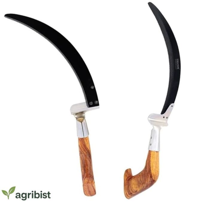 SPS(W)-3040 Grass Sickle with Curved High Carbon Steel Blade and Wooden Grip Hand Held Tool for Gardening Weeding & Harvesting (Pack of 50)