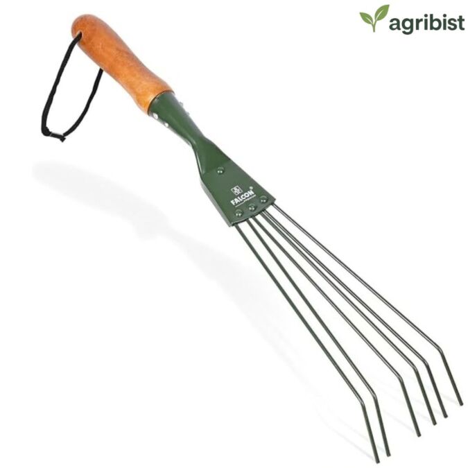  Falcon FWHR-9 Wire Rake with 6-Claws Durable Steel Construction Comfortable Wooden Grip Heavy Duty Multipurpose Leaf Cleaning Gardening Tool for Quick Clean Up Garden Leaves Roof Lawn & Yard (Pack of 25)