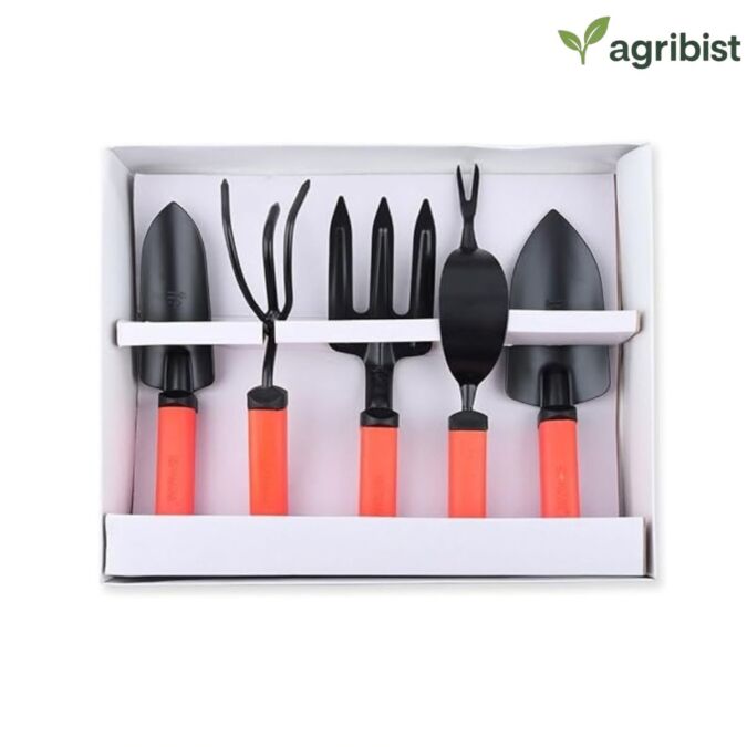  FGTB-95/5 5pc Gardening Tool Kit with Small & Big Trowel Weeder Hand Cultivator and Weeding Fork Garden Set for Home Gardener Beginners (Multicolor, Pack of 25)