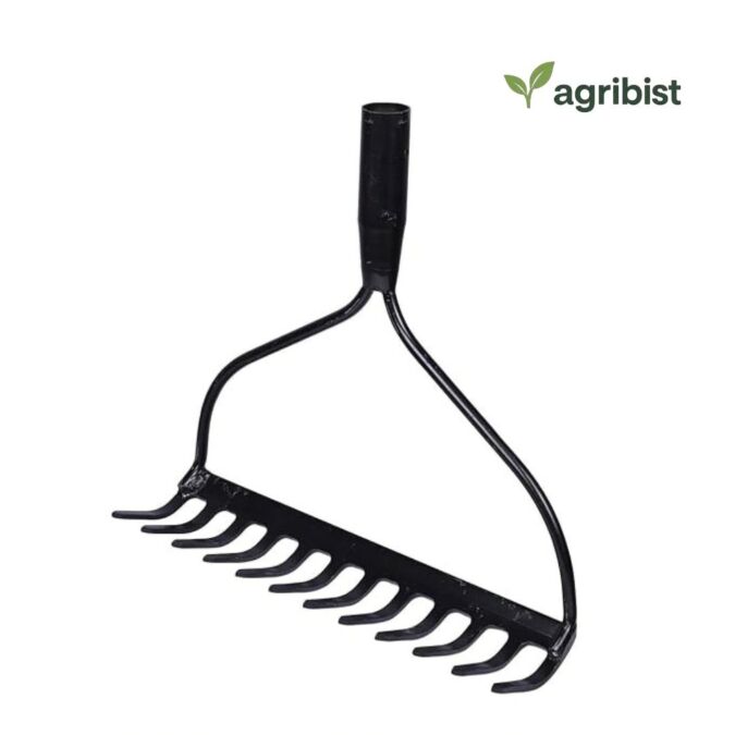  FBR-0110 Garden Bow Rake with 12 Teeth Metal Head Heavy Duty Multipurpose Gardening Tool for Loosening Soil Gathering Leaf Leveling & Farming Land and Agriculture (Black) (Pack of 50)