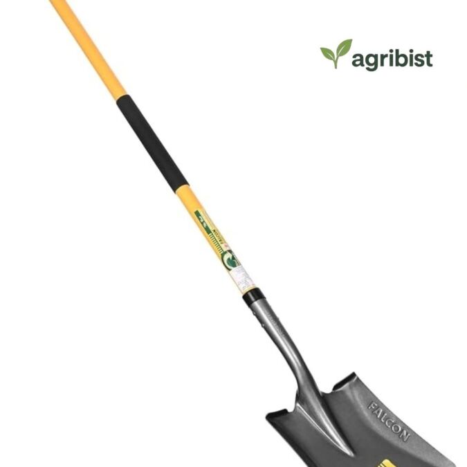 FSS-4002 Garden Shovel with Long Handle and Stainless Steel Square Head Heavy Duty Lightweight Outdoor Gardening Tool for Agriculture Digging Soil Planting & Transplanting Weeding (Grey) (Pack of25)