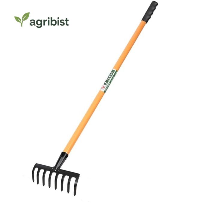  FRWH-08 Garden Rake with 8 Teeth and Steel Handle Heavy Duty Cultivator Rakes for Loosening Soil Gathering Leaf Leveling Lawn Farming Land Management (Pack of 50)