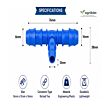 Drip Fittings And Accessories - Barbed Fittings - Lite - Reducing Tee - 16mm x 12mm x 16mm - (Pack of 500)