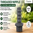 Drip Fittings And Accessories - Threaded Fittings - Threaded - Premium - Nipple - 0.5 inch x 16mm - Delrin - (Pack of 100)