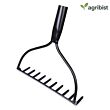  FBR-0110 Garden Bow Rake with 10 Teeth Metal Head Heavy Duty Multipurpose Gardening Tool for Loosening Soil Gathering Leaf Leveling & Farming Land and Agriculture (Black) (Pack of 50)