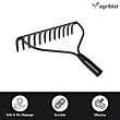  FBR-0120 Garden Bow Rake with 12 Teeth Metal Head & Wooden Handle Heavy Duty Gardening Tool for Loosening Soil Gathering Leaf Leveling & Farming Land and Agriculture (Black) (Pack of 50)