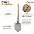 FFAS-6000 3-in-1 Foldable Shovel with Wooden Handle and Steel Blade Lightweight Heavy Duty Gardening Tool for Digging Aerating Loosening  (Pack of 25 )