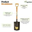 FSS-4000 Garden Shovel with D Handle and Stainless Steel Square Head Heavy Duty Lightweight Outdoor Gardening Tool for Agriculture Digging Soil Planting & Transplanting Weeding (Multicolor) (Pack of 25)