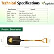 FSS-4000 Garden Shovel with D Handle and Stainless Steel Square Head Heavy Duty Lightweight Outdoor Gardening Tool for Agriculture Digging Soil Planting & Transplanting Weeding (Multicolor) (Pack of 25)