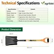 FSS-4001 Garden Shovel with D Handle and Stainless Steel Square Head Heavy Duty Lightweight Outdoor Gardening Tool for Agriculture Digging Soil Planting & Transplanting Weeding (Multicolor) (Pack of 50)