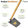  SPKW-1000 Steel Spade with Wooden Handle Phawda Agriculture Equipment for Digging & Weeding Comfort Grip Handle Garden Tool for Home Gardening Farm Lands (Pack of 25)