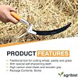  SPS(W)-3040 Grass Sickle with Curved High Carbon Steel Blade and Wooden Grip Hand Held Tool for Gardening Weeding & Harvesting (Pack of 50)