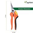  FPS-212 Pruning Secateur By Pass Type with 215mm Sharp Blade Branch Wood and Flower Plant Cutter Gardening Tool for Home Garden & Agriculture (Pack of 25 )