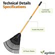 FPLR-49 Leaf Rake with Ergonomic Grip Long Handle 3 in 1 Heavy Duty Durable Tines Multi-Purpose Gardening Tool for Home Garden Raking Leaves Soil Leveling & Cultivating (Multicolor) (Pack of 25)