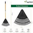  FPLR-49 Leaf Rake with Ergonomic Grip Long Handle 3 in 1 Heavy Duty Durable Tines Multi-Purpose Gardening Tool for Home Garden Raking Leaves Soil Leveling & Cultivating (Multicolor) (Pack of 25)