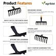 FRWH-08 Garden Rake with 8 Teeth and Steel Handle Heavy Duty Cultivator Rakes for Loosening Soil Gathering Leaf Leveling Lawn Farming Land Management ( Pack of 25)