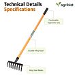 FRWH-08 Garden Rake with 8 Teeth and Steel Handle Heavy Duty Cultivator Rakes for Loosening Soil Gathering Leaf Leveling Lawn Farming Land Management ( Pack of 25)