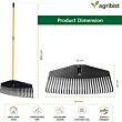  Leaf Rake FPLR 50 with Comfortable Grip Long Handle Stainless Steel Head Heavy Duty Rakes Multipurpose Garden Cleaning Tool for Home Gardening Quick Clean Lawn & Yard (Multicolour)( Pack of 50)