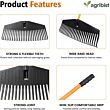 Leaf Rake FPLR 50 with Comfortable Grip Long Handle Stainless Steel Head Heavy Duty Rakes Multipurpose Garden Cleaning Tool for Home Gardening Quick Clean Lawn & Yard (Multicolour)( Pack of 50)