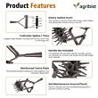 FALCON FGHT-309 Hand Soil Tiller and Weeder Reseeding Grass Soil Mixing Cultivator Tool Garden Weeding and Soil Crumbler for Agriculture Farming Gardening (Pack of 25, Without Handle)
