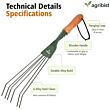  Falcon FWHR-9 Wire Rake with 6-Claws Durable Steel Construction Comfortable Wooden Grip Heavy Duty Multipurpose Leaf Cleaning Gardening Tool for Quick Clean Up Garden Leaves Roof Lawn & Yard (Pack of 25)