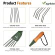  Falcon FWHR-9 Wire Rake with 6-Claws Durable Steel Construction Comfortable Wooden Grip Heavy Duty Multipurpose Leaf Cleaning Gardening Tool for Quick Clean Up Garden Leaves Roof Lawn & Yard (Pack of 25)