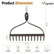FPBR-0121CQ Garden Bow Rake Without Handle 12 Teeth Heavy Duty Cultivator Rakes for Loosening Soil Gathering Leaf Leveling Lawn Farming Land Management ( Pack of 25)
