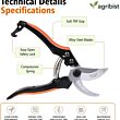 FPS-210 Garden Pruning Secateur for Home Gardening, Plant Care, Flowers, Shrubs & Branch Maintenance, Ergonomic Grip (Pack of 25)