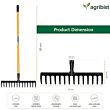   FRWH-14 Garden Rake with 14 Teeth and Steel Handle Heavy Duty Cultivator Rakes for Loosening Soil Gathering Leaf Leveling Lawn Farming Land Management (Pack of 50)