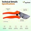  FPS-206 Steel Pruning Secateur with Heavy Duty Stainless Steel Pruner Cutter Sharp Blade Grip Handle Trimmer Plant Clipper Tool Gardening Scissors for Home Garden Lawn Backyard (Pack of 25)