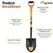 FRS-3000 Garden Shovel with D-Grip Fiber Glass Handle Round Head and Metal Blade Hand Trowel Gardening Tool for Planting Digging Home Gardens & Farming (Pack of 25)
