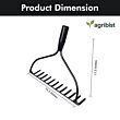  FBR-0110 Garden Bow Rake with 12 Teeth Metal Head Heavy Duty Multipurpose Gardening Tool for Loosening Soil Gathering Leaf Leveling & Farming Land and Agriculture (Black) (Pack of 50)