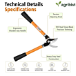 SPLS-7006 Professional Lopper Shear with Non Stick Coating Blade Garden Pruner Tree Hedge Branch Cutter Garden Loop Pruning Tool (Pack of 1, 380mm, Yellow and Black) (Pack of 25)