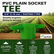  Drip Irrigation Accessories | Aqua Plain Socket | 3/4' X 16 TEE | PVC pasting Type (PACK OF 100)