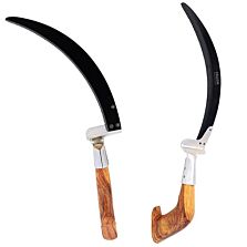  AGRIBIST SPS(W)-3040 Grass Sickle with Curved High Carbon Steel Blade and Wooden Grip Hand Held Tool for Gardening Weeding & Harvesting