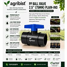  AGRIBIST|PP BALL VALVE 2.5"(75MM) PLAIN-IND