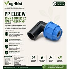 AGRIBIST | PP ELBOW 32MM COMP.X MALE THRD-PUSH TYPE