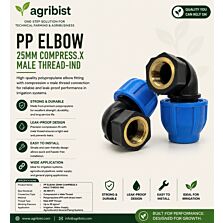 AGRIBIST | PP ELBOW 25MM COMPRESS.XMALE THREAD-IND